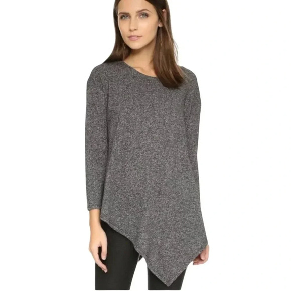 Joie Soft Asymmetrical Charcoal Gray French Terry Tammy Sweater Sweatshirt XS - Picture 1 of 16